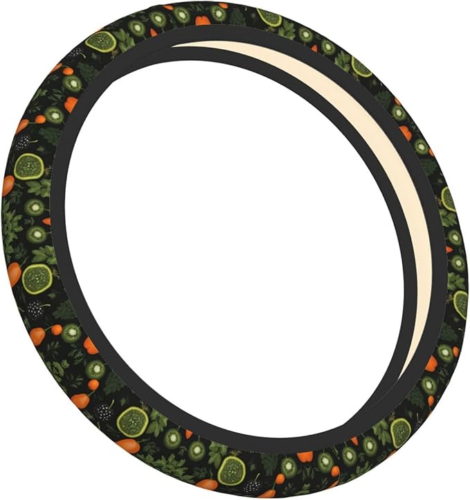 Vegetable Vegan Car Steering Wheel Cover, 15 Inch Steering Wheel Cover Stylish Decor for Most Cars
