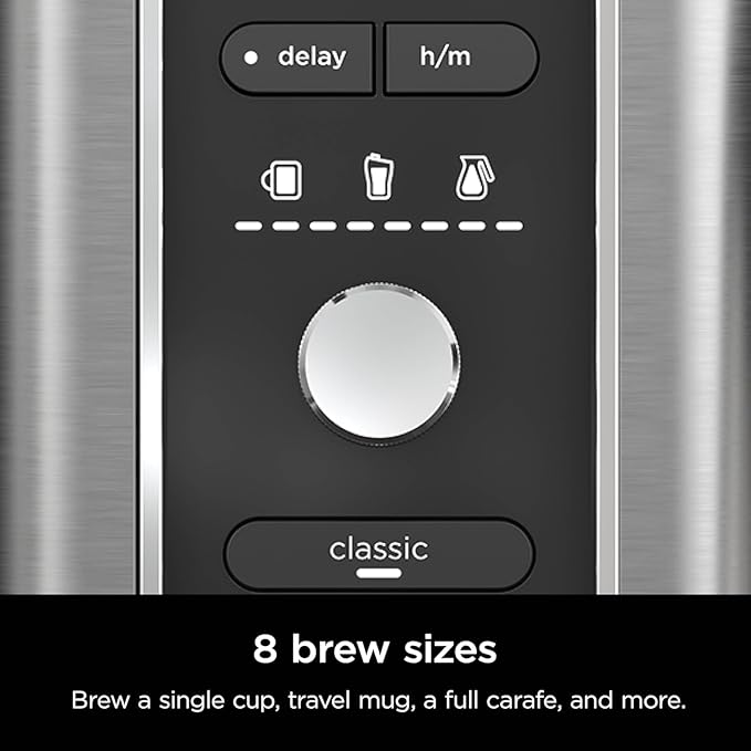 Ninja CM371 Hot & Iced XL Coffee Maker with Rapid Cold Brew, 4 Brew Styles, 8 Sizes Small Cup to Travel Mug, Single-Serve and 12-Cup Carafe, Permanent Filter, Removable Reservoir, Black (Renewed)