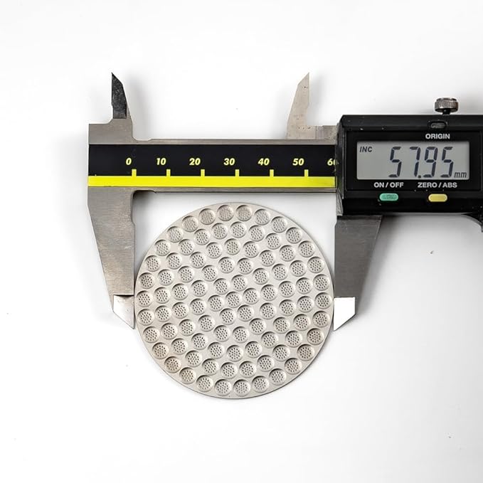 Leverpresso 58 mm (2.28 in) Puck Screen – Precision-Punched Stainless Steel, 0.8 mm (0.03 in) Thin, Promotes Even Water Distribution & Helps Minimize Channeling