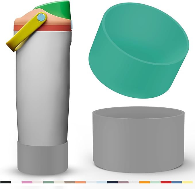 2 Pcs Silicone Boot for Owala 40oz & 30oz FreeSip Sway Tumblers, Protective Bottom Bumper Anti-Slip Sleeve Accessories for FreeSip Sway Water Bottles, Dishwasher Safe and BPA Free