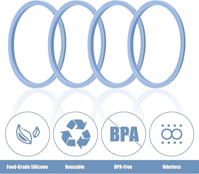 4pcs Gasket Replacement for Owala 40oz Tumbler, O Shaped Rubber Lid Seal Ring Water Bottle Accessories Replacement Part Compatible with Owala 40oz Stainless Steel Cup