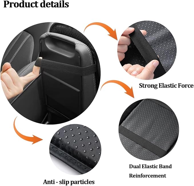 Car Center Console Cover, Soft Leather Sporty Armrest Protector Cushion with 2 Storage Pockets, Comfortable Auto Interior Middle Console Arm Rest Box Pad, Universal for Vehicles (Red)