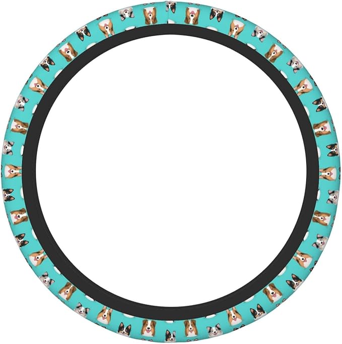 Australian Shepherds Dogs Neoprene Steering Wheel Covers Women Men Car Accessories, Universal 15 Inch Fit Auto, Suvs, Truck
