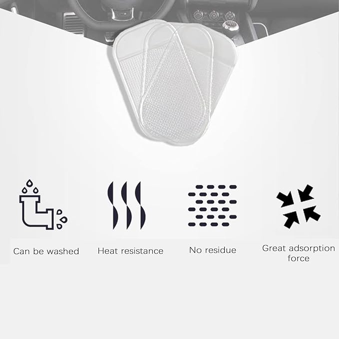 5PCS Extra-Strong Anti-Slip Pad Car Dashboard Sticky Pad Removable Silicone Gel Mat Washable Multi-Purpose PU Gel for Cell Phone Tablet (Green)