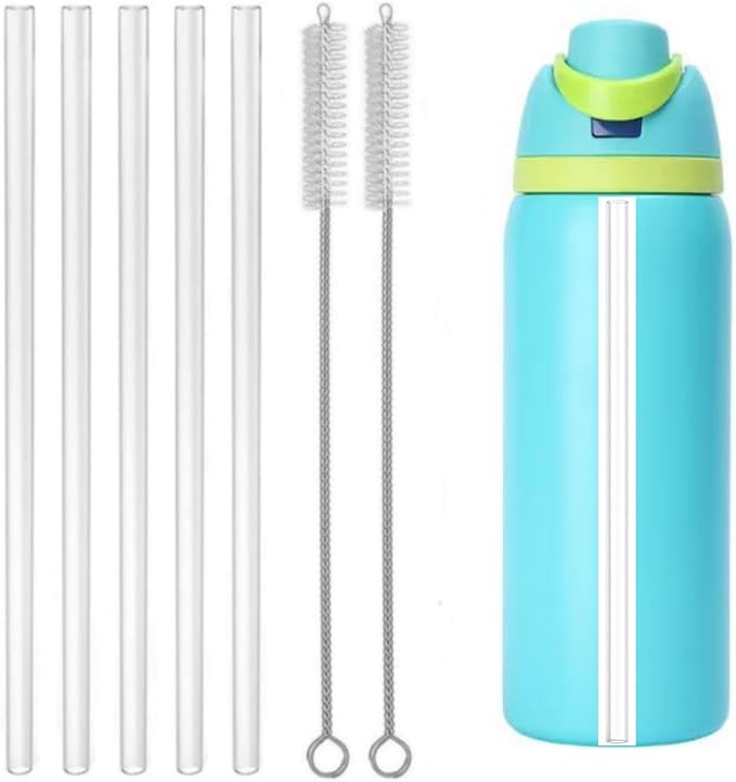 4Pcs Replacement Straw Fit for Owala 24oz 32oz,Reusable Drinking Straws with Cleaner Brush Compatible with 24oz FreeSip Water Bottle, Cup Accessories Fit for Owala 32oz Water Bottle