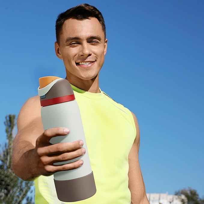 2PCS Silicone Water Bottle Boot, Compatible with Owala 24oz 32oz 40oz, Protective Anti-Scratch & Anti-Dent No Noise Sleeve Cover for FreeSip/Twist/Flip Water Bottles (Boneyard, 40oz)