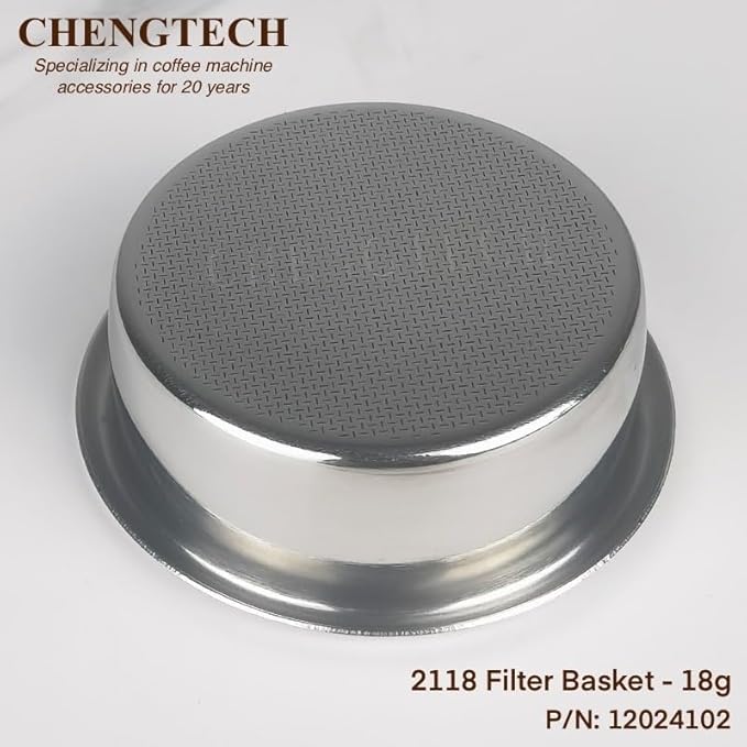 Espresso Accessories, 58mm Espresso Filter Basket (18g Laser Flat Hole) – 2118 High-Density Laser-Cut Perforations, 0.8mm Wall Thickness, High-Efficiency Extraction for Richer Flavor