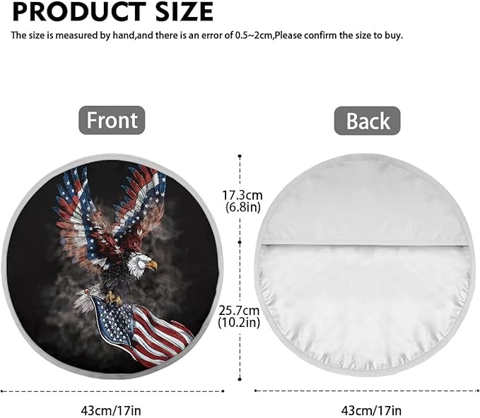 American Flag Steering Wheel Sun Shade Covers Eagle Sun Shade Cooling Cover for Car Steering Wheel 4th of July Decorative Accessories