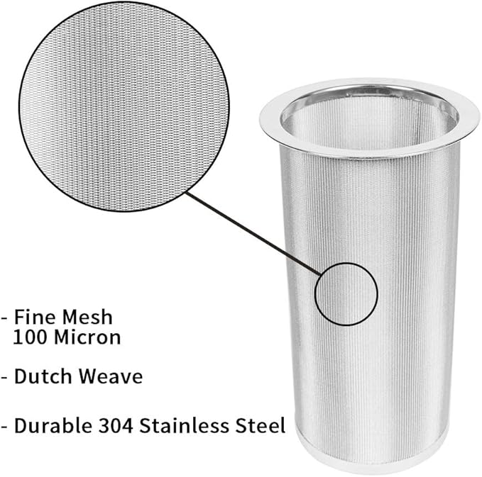Cold Brew Coffee Maker Filter for 1Quart/32ounce Wide Mouth Mason Jar-Iced Coffee&Tea&Fruit Maker-Food grade 304 Stainless Steel coffee Filter-Free silicone seal gasket&Coffee Scoop.(Jar NOT Included)