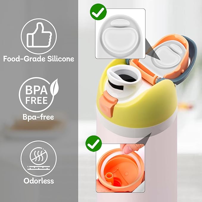 2 Sets Replacement Stopper and O Ring Gasket Compatible with Owala FreeSip 24oz 32oz,Water Bottle Lid Insert Cap Rubber Seal Parts for Owala 16/19/24/32/40oz Mouthpiece Accessories F9
