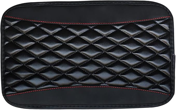 Car Center Console Cover, Leather Waterproof Car Armrest Cover Cushion, Auto Center Console Cushion Pad, Auto Interior Accessories for Most Vehicle, SUV, Truck (Black)