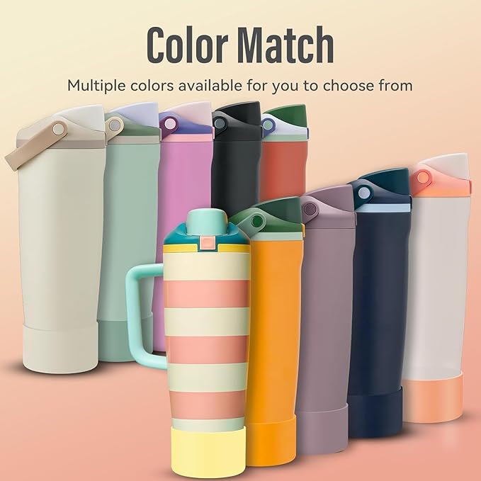2 Pcs Silicone Boot for Owala 40oz & 30oz FreeSip Sway Tumblers, Protective Bottom Bumper Anti-Slip Sleeve Accessories for FreeSip Sway Water Bottles, Dishwasher Safe and BPA Free