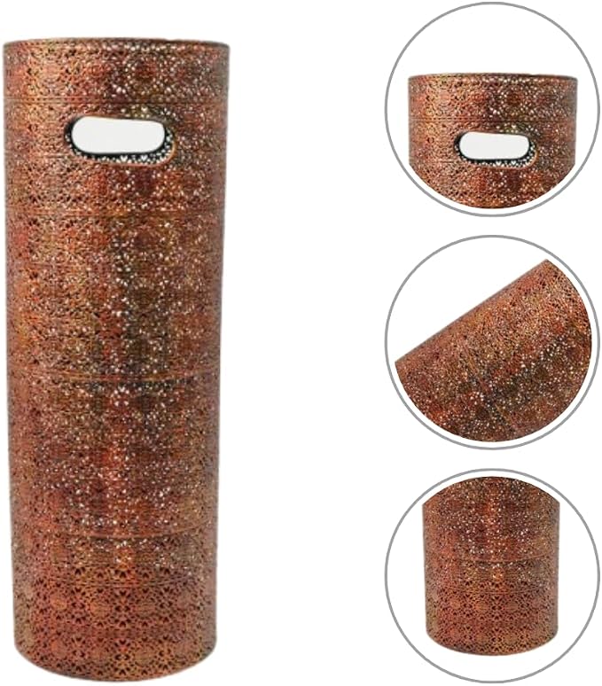 Concepts 21 inch Heavy Duty Metal Umbrella Stand - Durable Storage Holder for Umbrellas - Indoor and Outdoor Use - Stylish and Modern Organizer for Entryways. (Copper Lace)
