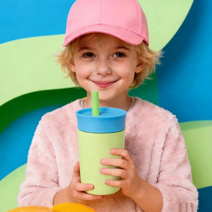6 Packs Silicone Replacement Straw for Owala Kids Water Bottle & Tumbler, Reusable Food Grade Straw, BPA-Free Water Bottle Replacement Parts (Green)