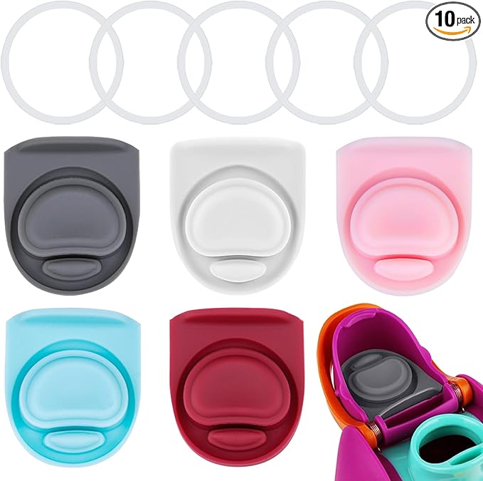 5 Sets Replacement Seal Gasket Stoppers for Owala Freesip 16oz 32oz Cap Mouth,Silicone O Sealing Ring Parts Water Bottle Top Lid Accessories for Owala Freesip 16/19/24/32/40oz（5 colors 5