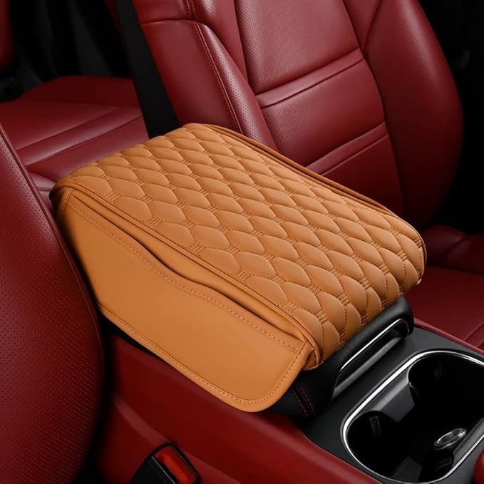 for Subaru Forester SG 2.Gen 2002 2003 2004 2005 2006 2007 2008 Car Center Console Cover, Leather Memory Foam Protection Pad, Hand Rest Pillow with Height Increase, Interior Accessory