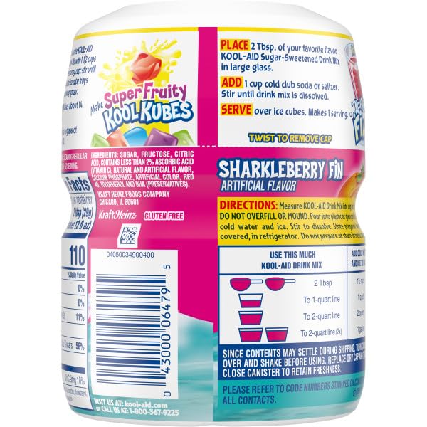 Kool-Aid, Drink Mix, Sharkleberry Fin, 19-Ounce Container (Pack of 3)