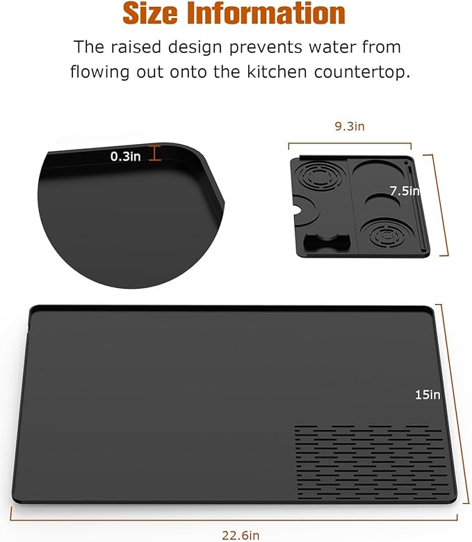 Accessories Kit for Ninja Luxe Cafe Pro Coffee Machine ES601 & ES701– Includes Top Mat + 23"X15" Counter Mat with Drip Pad + Portafilter Funnel + Tamping – All in One