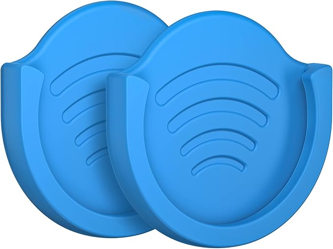 pop-tech Phone Grip for Socket Holder, 2 Pack Silicone Car Phone Mount Adhesive for Collapsible Grip & Stand with 3M Adhesive Replacement for Car Dashboard, Desk, Wall, Home, Office Blue