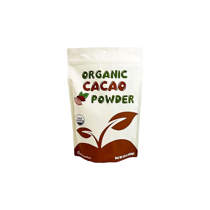 Cherie Sweet Heart Cacao Powder (16 Ounces / 1 Pound) Cocoa Chocolate Substitute, Certified Organic, Sugar-Free, Keto, Vegan & Non-GMO, Antioxidant Superfood