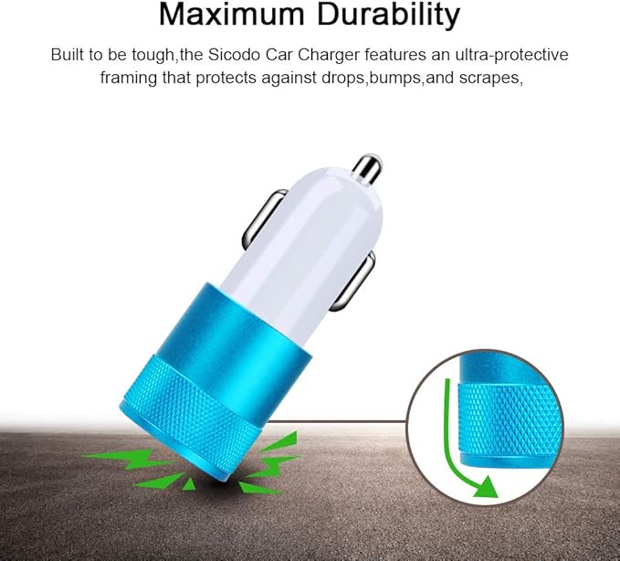 Car Charger, Sicodo 3.4A 2 Pack USB Smart Port Charger Compatible with iPhone 17 16 15 14 13 12 SE X 11 Pro, Pro Max, Plus, Samsung Galaxy S26 S25 S24 S23 S22 Plus Note 20, LG, Pixel, iPad Pro