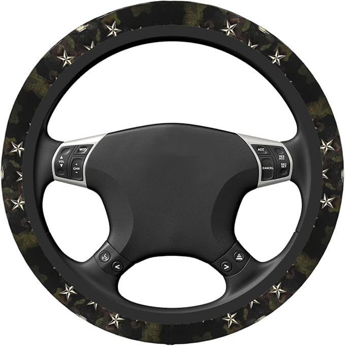 Car Steering Wheel Cover with Anti-Slip Lining, Universal 15 inch Wheel Cover, Fashion Car Interior Accessories for Women Men - Camo Bald Eagle