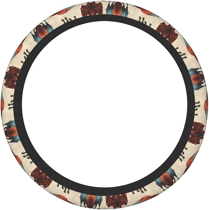 America Bison Universal Fit Steering Wheel Cover for Car, Truck, and SUV, Durable Steering Wheel Protection