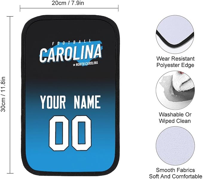 Custom Football Car Armrest Covers Universal Auto Center Console Pad Car handrail Box Cushion Personalized Add Name & Number Fans Gift Fit Suit for SUV Truck Sedan Van