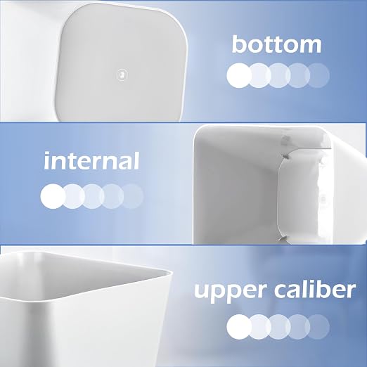 Amyhill 10 Pcs Small Trash Can 2 Gallon Plastic Garbage Can Small Waste Basket for Bathroom Office Kitchen Living Room Bedroom Home Under Desk (White)