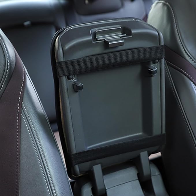 Leather Car Armrest Box Pad for Corvette C8 Stingray/C8 Coupé/C8 Z06/C8.R/C8 LT2 LT6 2019-2023 Waterproof Armrest Center Console Protector Cover Universal Arm Rest Cushion,Black, normal