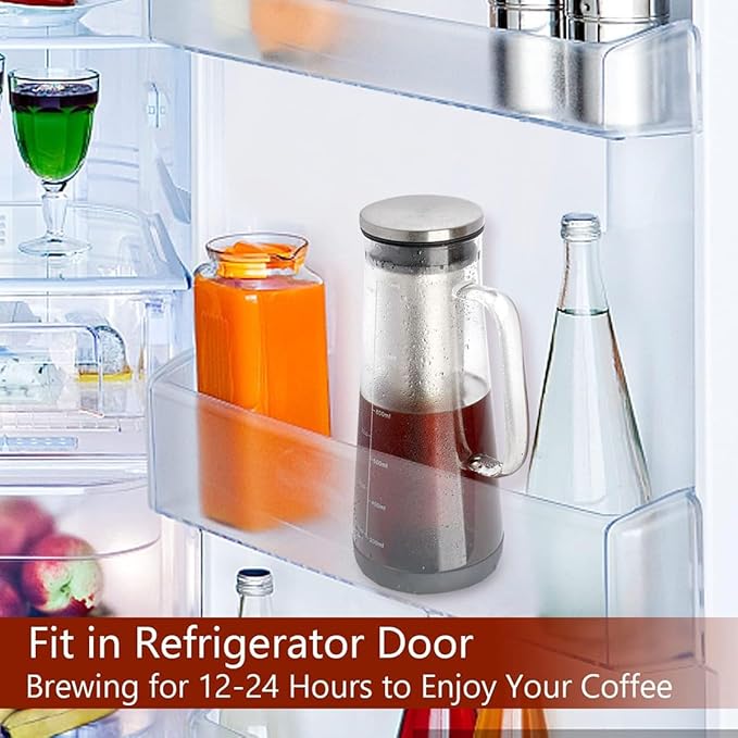 Aboiled 1.0L Cold Brew Coffee Maker - Airtight Glass Carafe with Removable Stainless Steel Tea Infuser