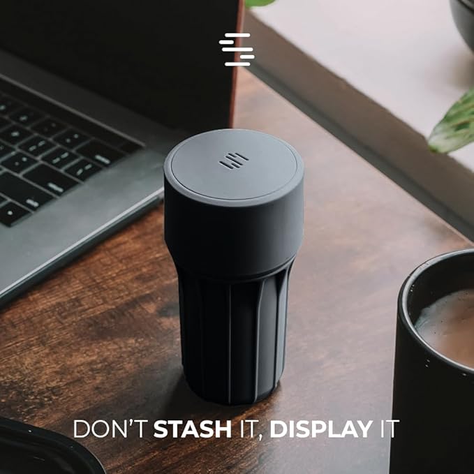 Staze Air Tight Smell Proof Container (148ml) – Vacuum Seal Stash Jar with UV Protection, Waterproof Food Storage Canister, Portable Small Smell Proof Jar for Coffee, Herb, Spice & Gummies - Slate