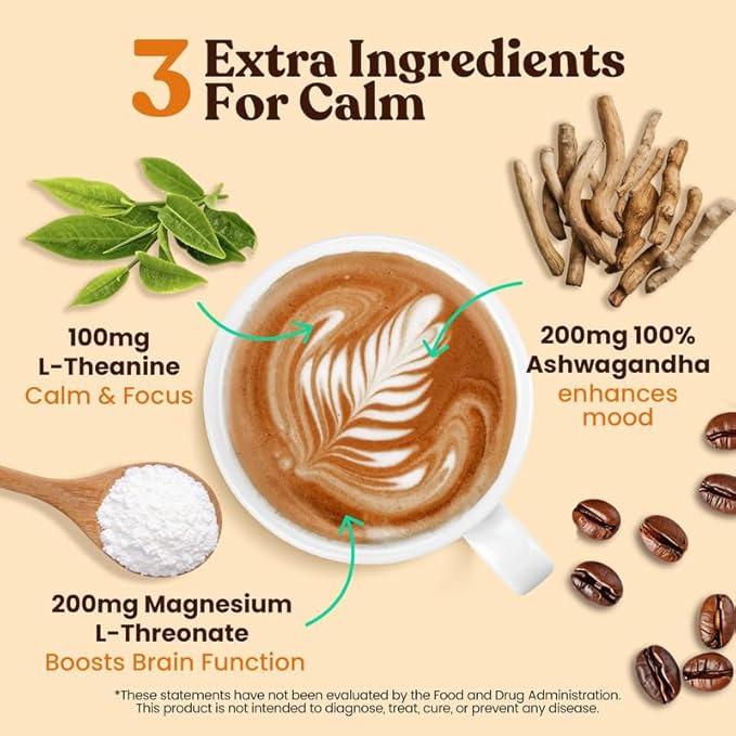 Venture Pal 4800mg Mushroom Coffee with 12 Adaptogenic Mushrooms, Lion's Mane, Cordyceps, Turkey tail, Reishi, Ashwagandha & Probiotics, Instant Coffee for Focus, Digestion & Immunity