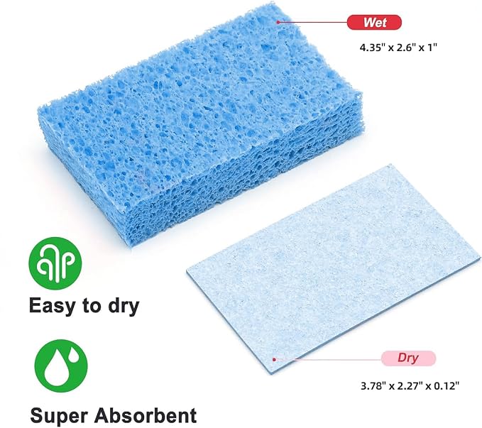 36 - Pack Non-Scratch Scrub Sponges - Sponges for Dishes and Washing Dishes, Cleaning Sponges for Kitchen Home and More（Blue）