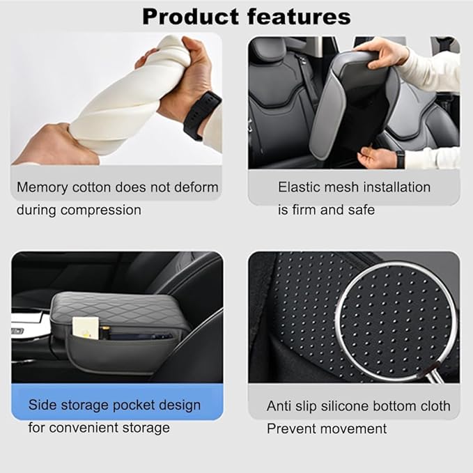 1 Pack Car Center Console Cover Custom Fit for Mazda CX5 CX-5 2017-2024 2025, Leather Memory Foam Armrest Cushion Protector, Anti-Scratch Durable Armrest Pad,Beige