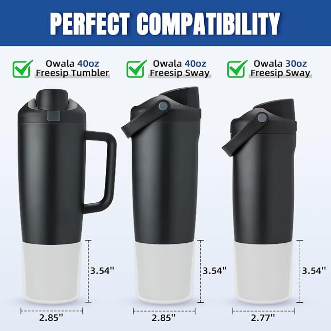 Silicone Higher Boot Compatible with Owala 30oz & 40oz FreeSip Sway Bottles & Tumblers, Large Protection Anti-slip Bottom Cover Sleeve for Freesip Sway Tumbler and Bottle