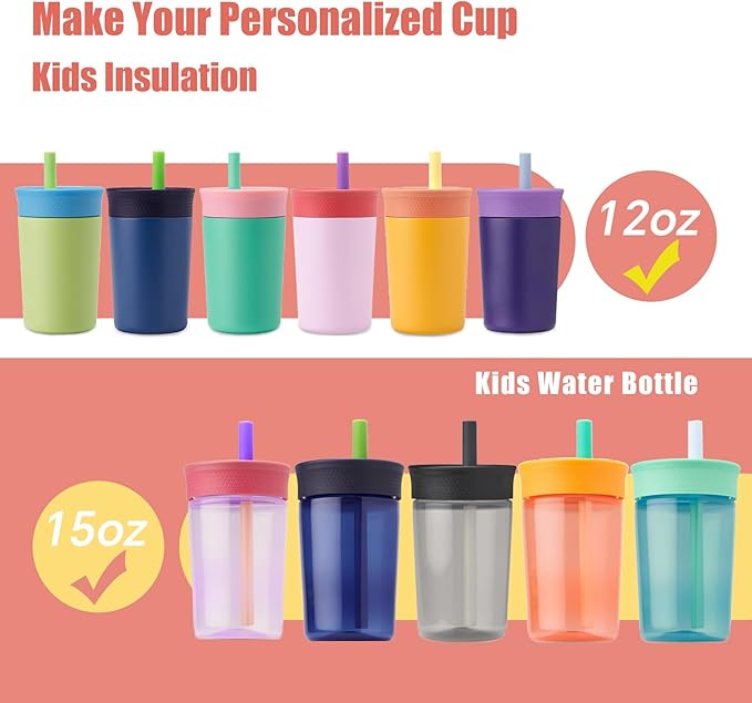 2Pack Silicone Straw Replacement for Owala Water Bottle & Tumbler,Leak-Proof Food Grade Kids Straw,Removable Replacement Lid Part,Dish Washer Safe,Make Kids Love Driking