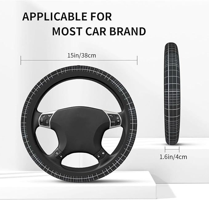 Multi-Dimensional Line Space Steering Wheel Cover. Car Decor,Anti-Slip,Sweat Absorption,Easy Carry, Universal 15 Inch