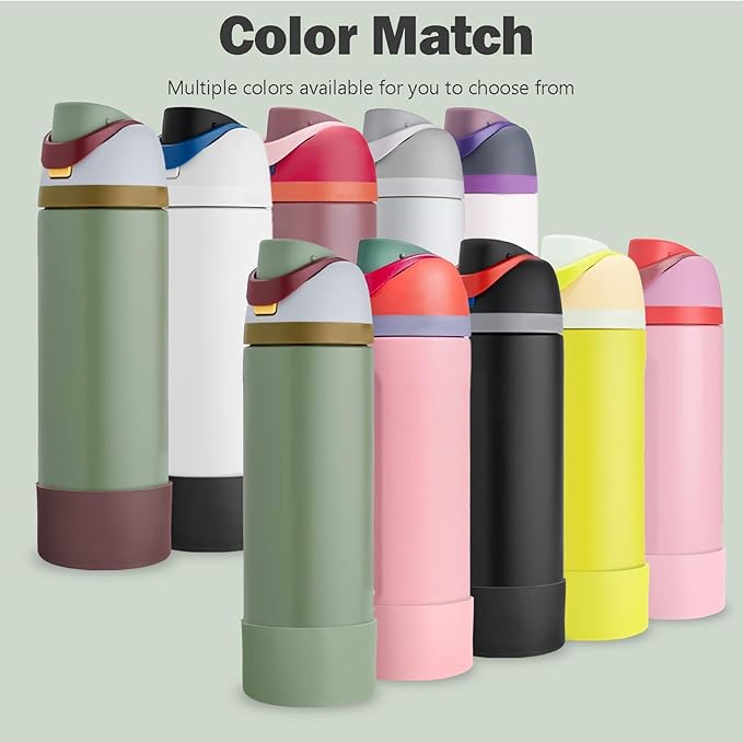 2PCS Silicone Boot for Owala 24oz FreeSip Water Bottle, Anti-Slip Scratch-Resistant Bottom Sleeve, Protective Sports Bottles Accessories, BPA-Free