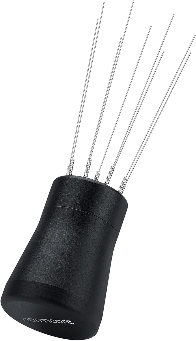Normcore WDT Distribution Tool V2.1 with Stand - 0.23mm 8 Prong Espresso Distribution Tool - Magnetic Coffee Stirrer with 16 Extra Needles