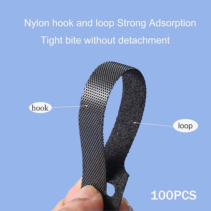 100PCS Cable Ties, 6-Inch Reusable Cord Organizer, Multifunctional Wire Organizer, Perfect for Cable Management in the Home, Office and Garden