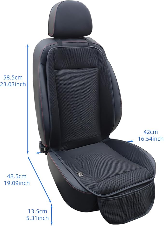 Cooling Car Seat Cushion, 12V-24V Ventilated Car Front Seat Pad with Powerful Fan, Breathable Mesh, 3-Speed Adjustable Airflow, Universal Fit for Cars, SUVs, Trucks, Vans