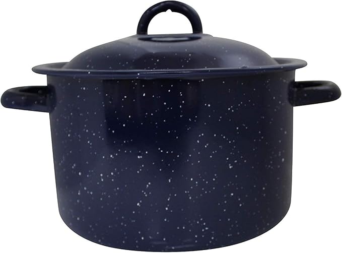 IMUSA USA Speckled Enamel Stock Pot 7.75-Quart, Blue