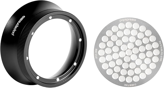 V3 Magnetic Espresso Dosing Ring & 316 Stainless Steel Puck Screen, 3cm High No Mess Coffee Dosing Funnel, Even Extraction Filter, Fits 53.3/54mm Tamper, Distributor & Portafilters