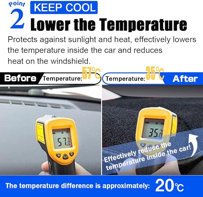 XITER Polyester Dashboard Cover Mat Carpet Dash Nonslip Sun Shade Mat Compatible For Honda civic 2016 2017 2018 2019 2020 2021.
