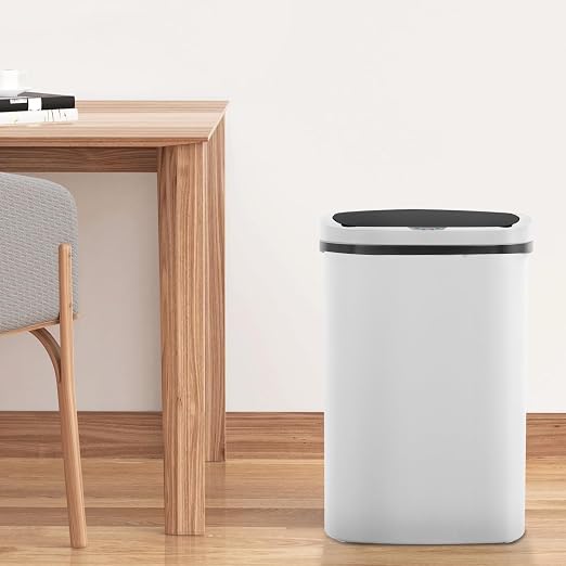 FDW Garbage Can 13 Gallon 50 Liter Kitchen Trash Can for Bathroom Bedroom Home Office Automatic Touch Free High-Capacity with Lid Waste Bin