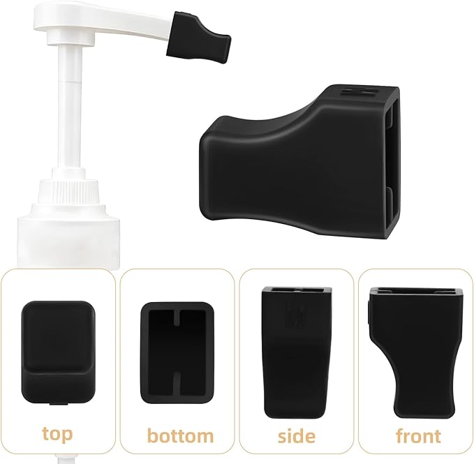 20 Pcs Black Coffee Syrup Pump Tip Covers Portable Rubber Pourer Caps Reusable Syrups Practical Pourer Caps for Long Lotion Pumps,Sugar, Liquor Bottle, Syrup Pump