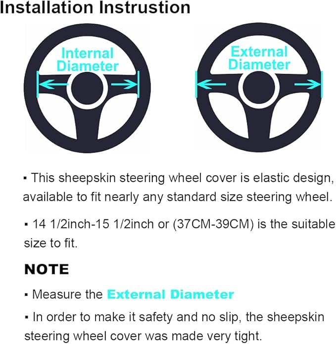 3Pcs/Set Pure Wool Fur Furry Steering Wheel Cover, Soft Fluffy Handbrake Cover Gear Shift Cover for Women Car SUV Truck Australia Sheepskin Accessories