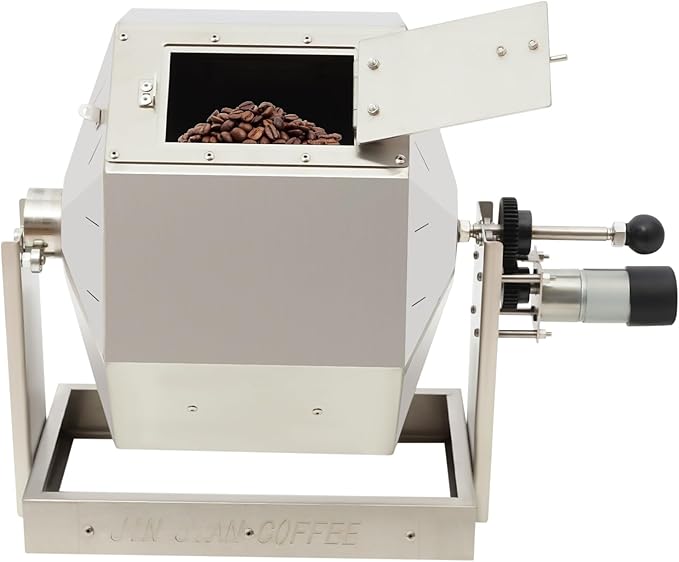 14.5l Coffee Bean Roaster, 11.8 * 7.1 * 13.6in Automatic Coffee Roaster Machine,Peanut Roaster With Double Baffles,3.83gal Large Capacity For Home And Commercial Use (Silver)