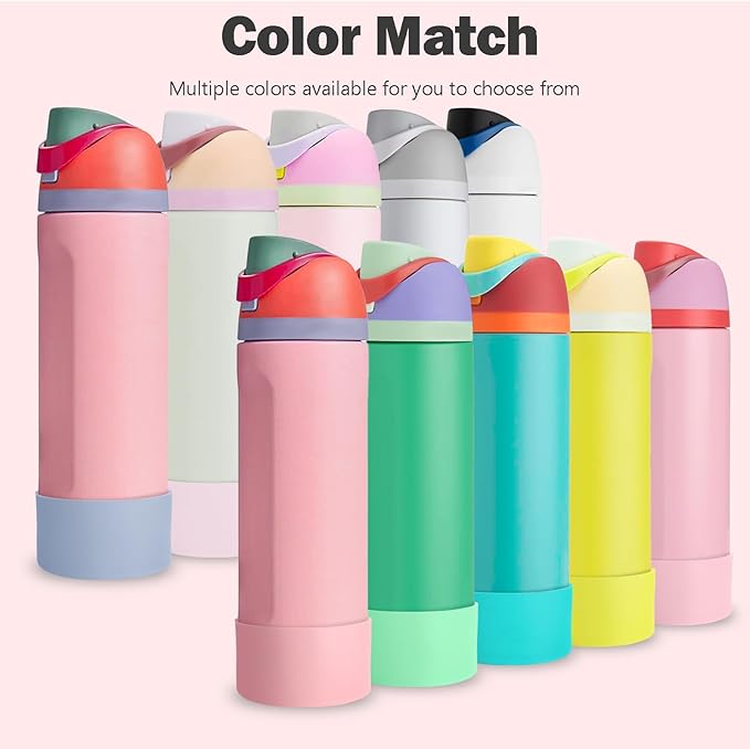 2PCS Silicone Boot for Owala 24oz FreeSip Water Bottle, Anti-Slip Scratch-Resistant Bottom Sleeve, Protective Sports Bottles Accessories, BPA-Free